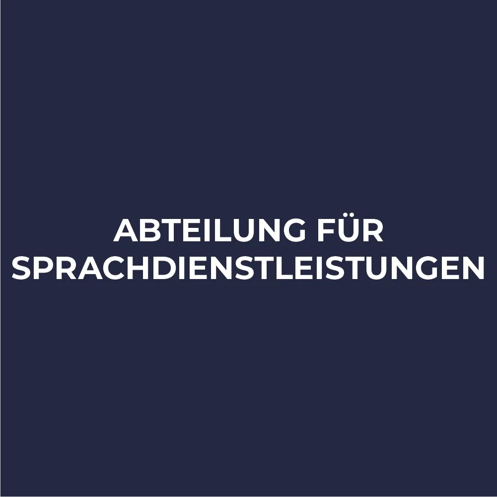 Abteilung für Sprachdienstleistungen (Flipcard)